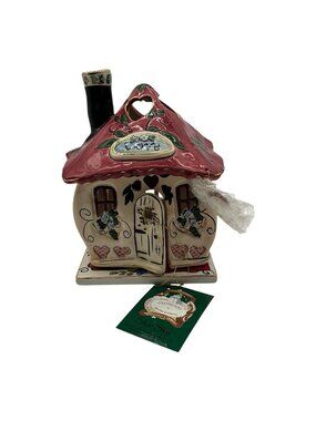 Clayworks By Heather Goldminc "Love House" Ceramic Candle and Tea Light Holder